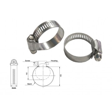 BRIAN STAINLESS STEEL HOSE CLAMP 80% ( Width : 8.0 )